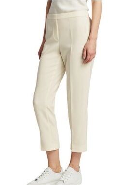 Theory Cream Straight-Leg Cropped Pants